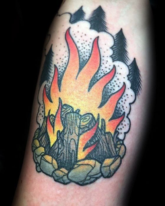 tatuaje fuego hoguera 88