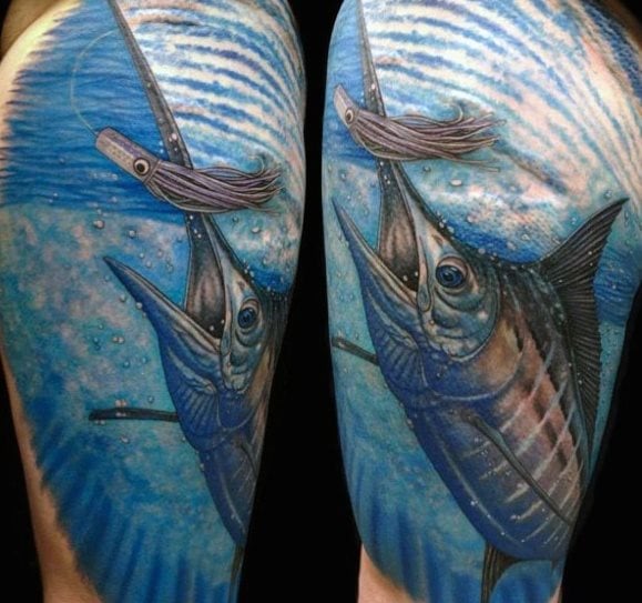 tatuaje marlin pez aguja 14