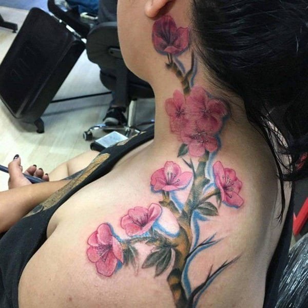 tatuaje flor de cerezo 121