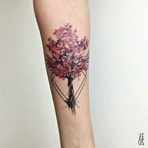 tatuaje flor de cerezo 153