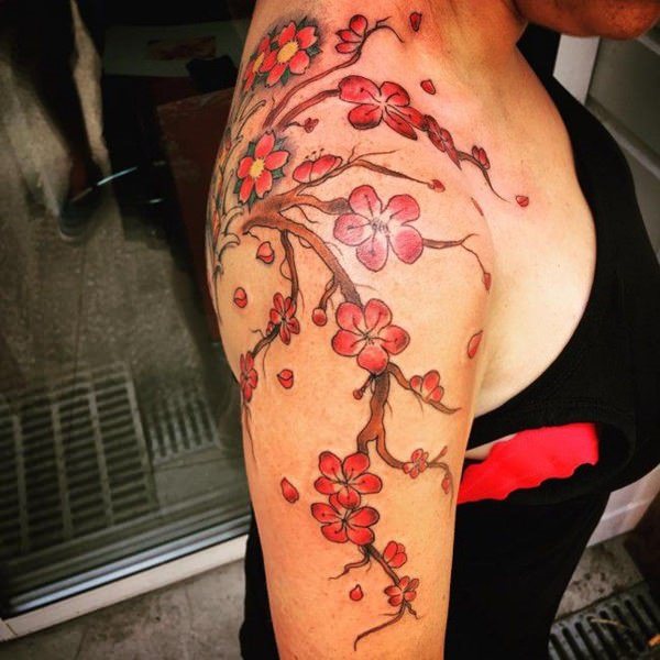 tatuaje flor de cerezo 172