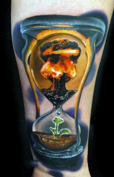 tatuaje reloj de arena 112