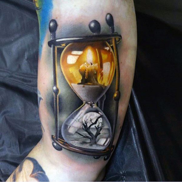 tatuaje reloj de arena 58