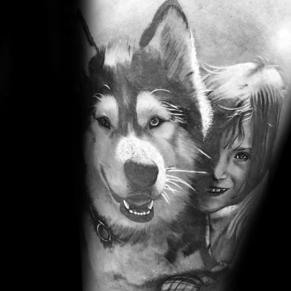 85 Tatuajes de Huskies siberianos (Con el significado)