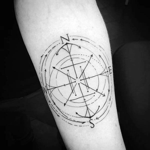 tatuaje brujula geometrica 32