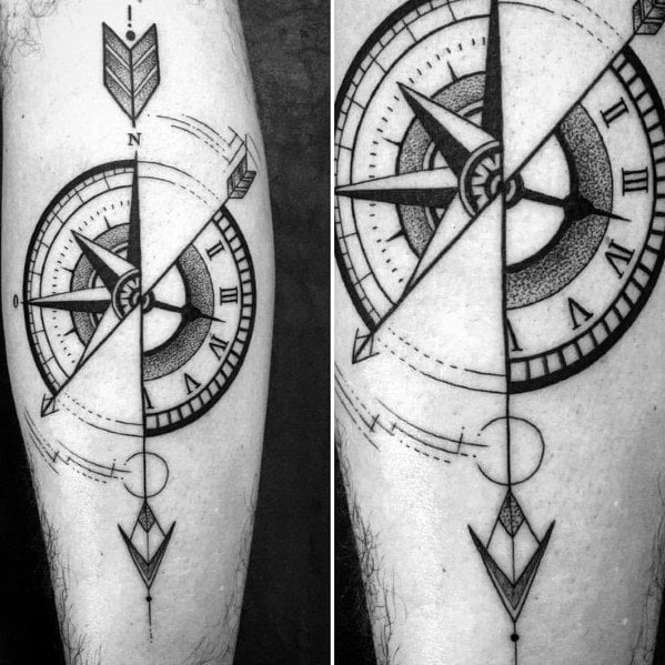 tatuaje brujula geometrica 48