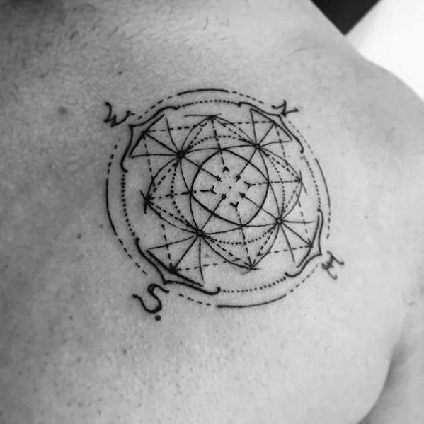 tatuaje brujula geometrica 54