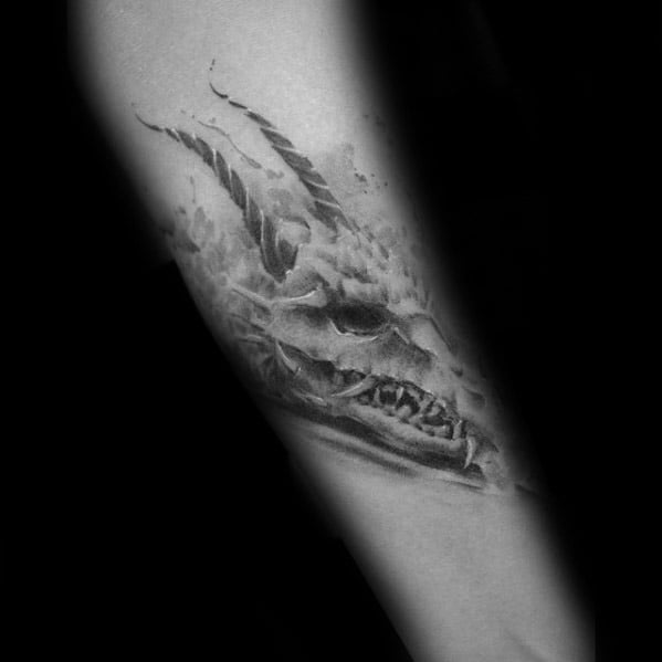 tatuaje calavera dragon 106