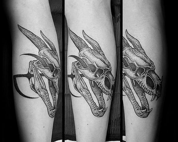tatuaje calavera dragon 12