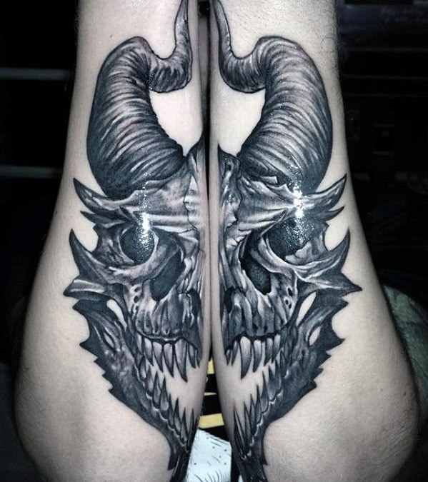 tatuaje calavera dragon 14