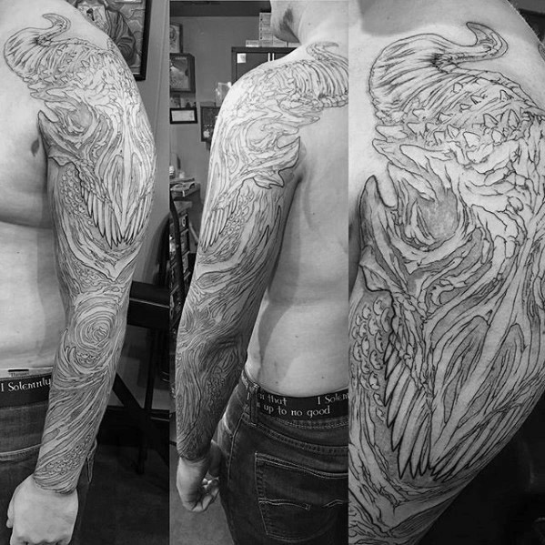 tatuaje calavera dragon 16