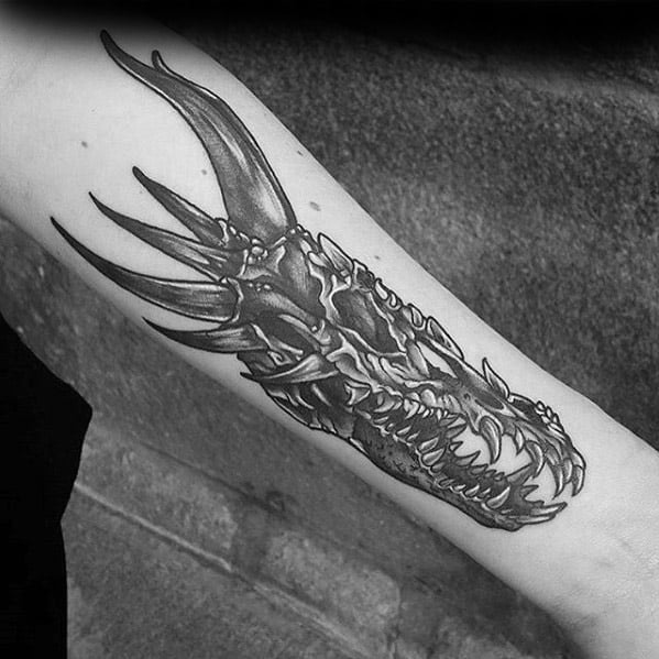tatuaje calavera dragon 32