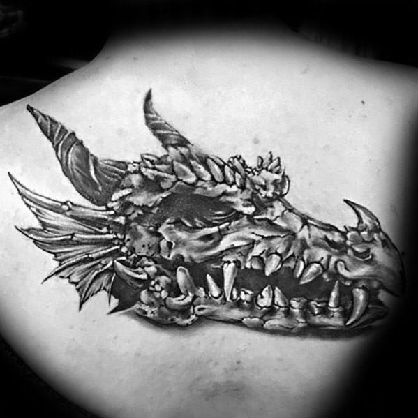 tatuaje calavera dragon 36