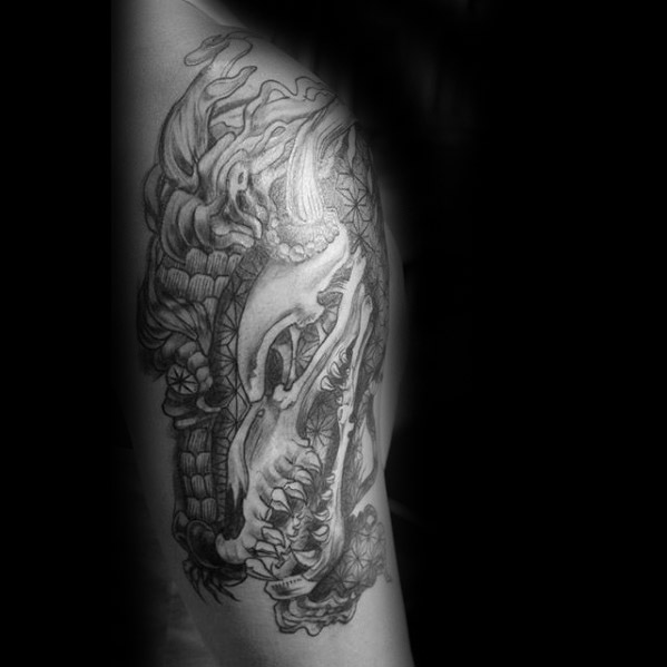 tatuaje calavera dragon 42