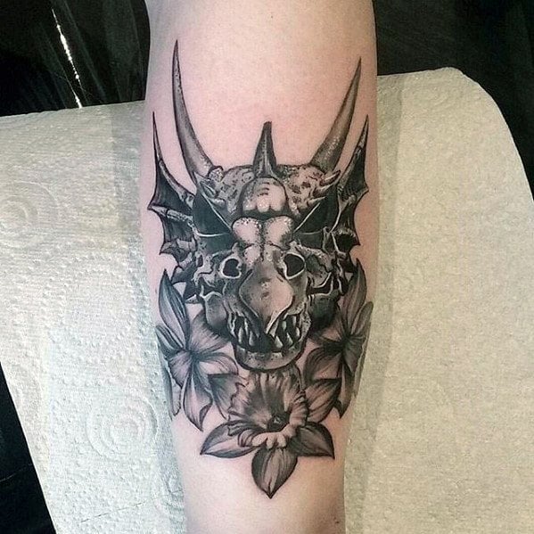 tatuaje calavera dragon 54