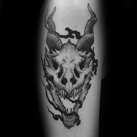 tatuaje calavera dragon 68