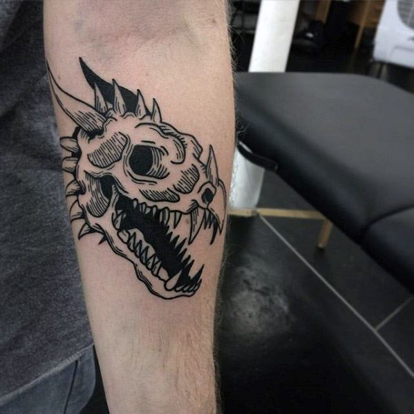 tatuaje calavera dragon 80