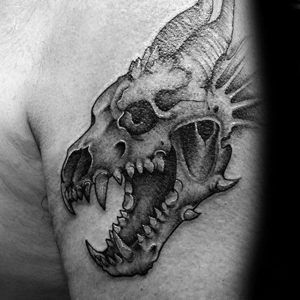 tatuaje calavera dragon 94