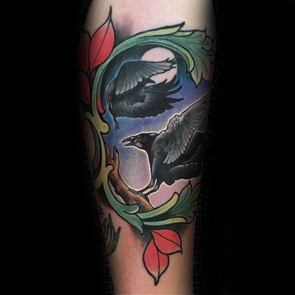 tatuaje cuervos Hugin Munin 08