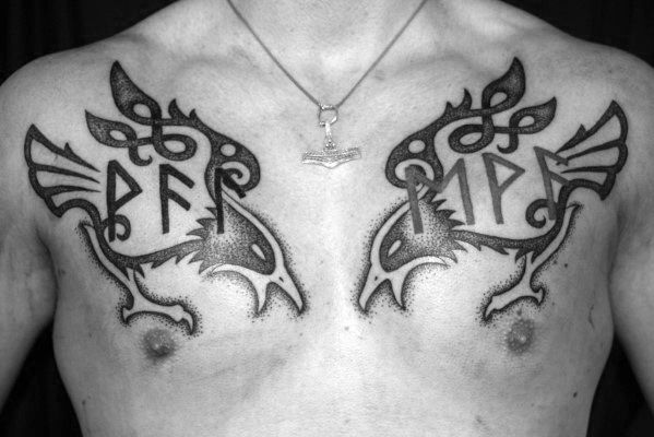 tatuaje cuervos Hugin Munin 106