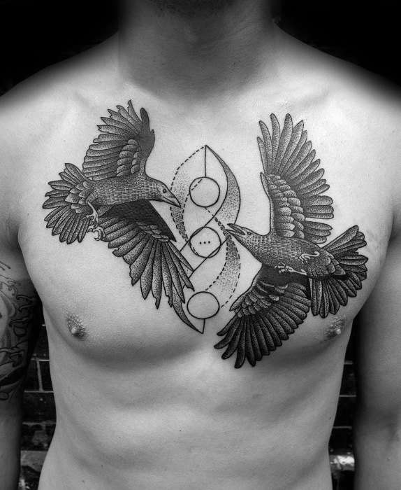 tatuaje cuervos Hugin Munin 16