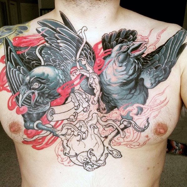 tatuaje cuervos Hugin Munin 66