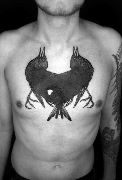 tatuaje cuervos Hugin Munin 74