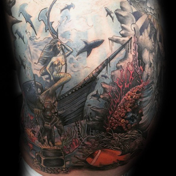 40 Tatuajes de barcos hundidos y naufragios