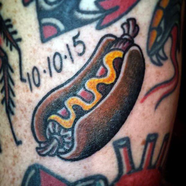 37 Tatuajes de hot dogs o perritos calientes y el significado