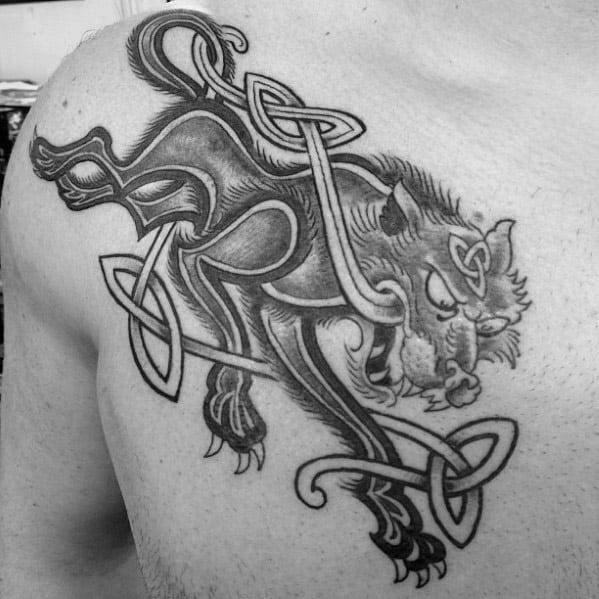 tatuaje lobo celta 06