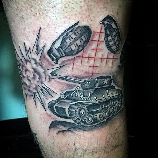tatuaje tanque militar 98