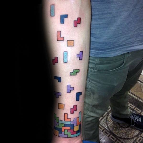 38 Tatuajes del Tetris (con el significado)