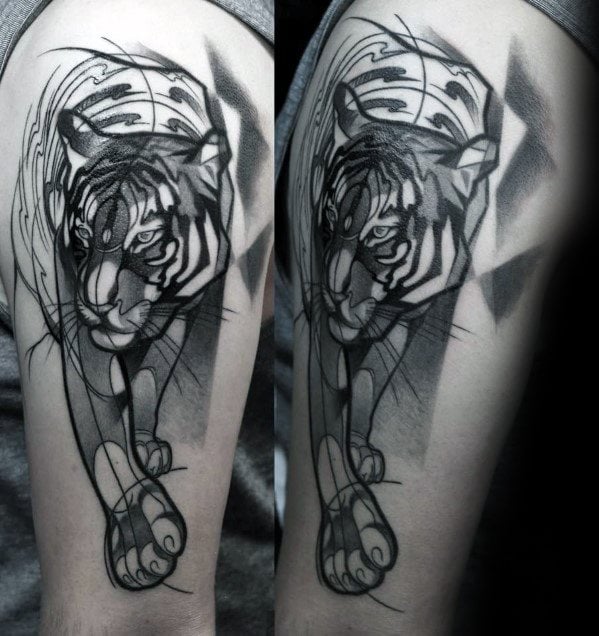 tatuaje tigre geometrico 56