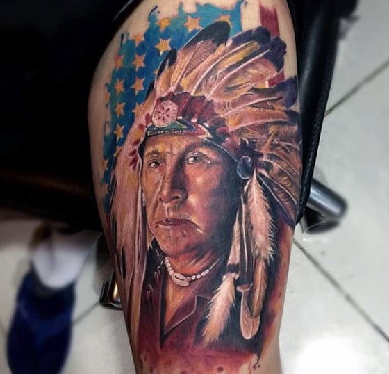 tatuaje indio americano 77