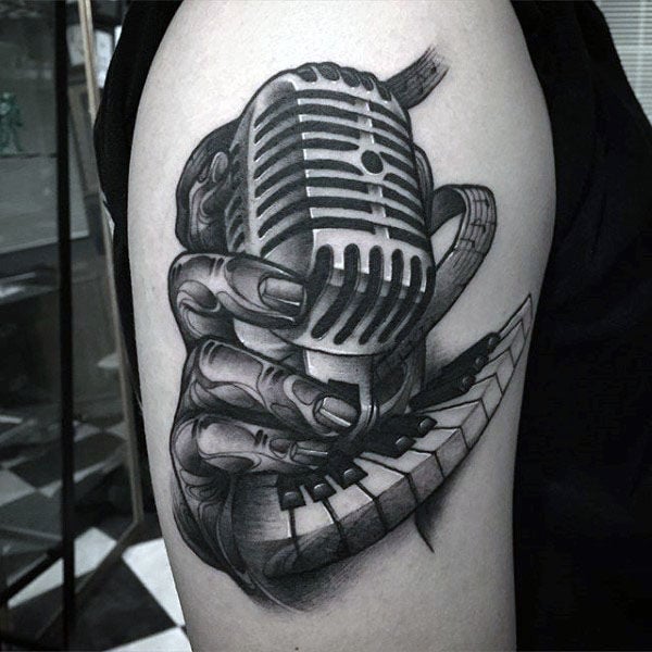 tatuaje microfono 169