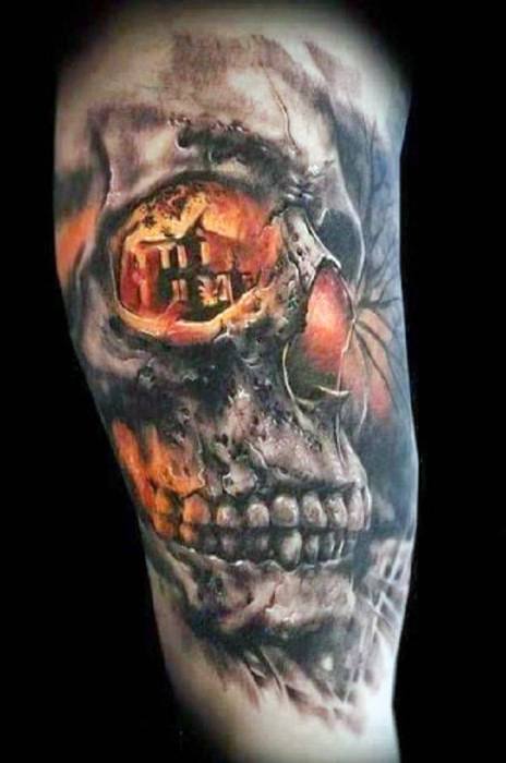 tatuaje calavera fuego 02