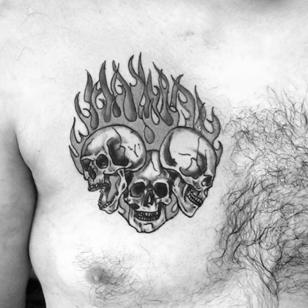 tatuaje calavera fuego 38