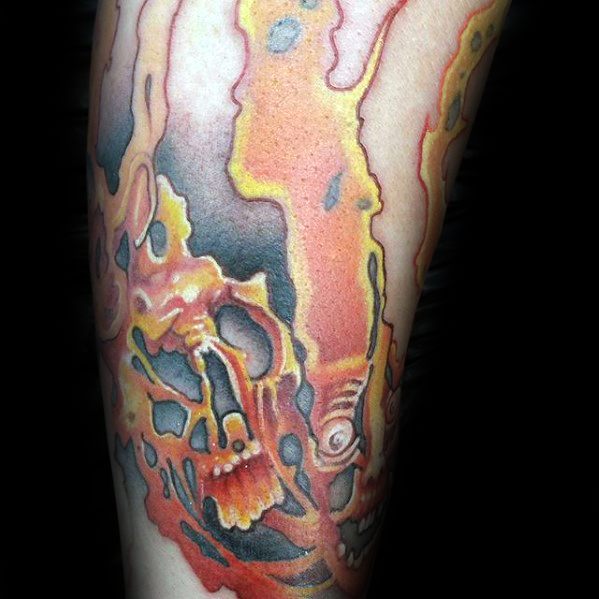 tatuaje calavera fuego 42