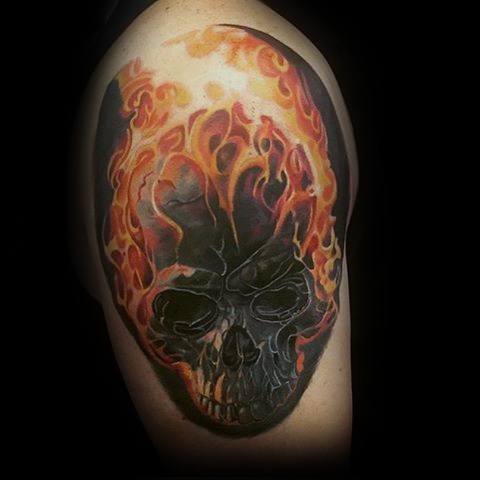 tatuaje calavera fuego 88