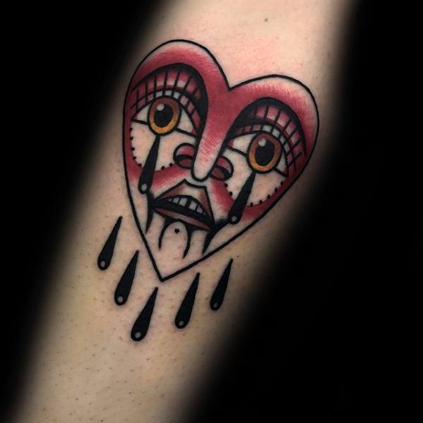tatuaje corazon llorando 86