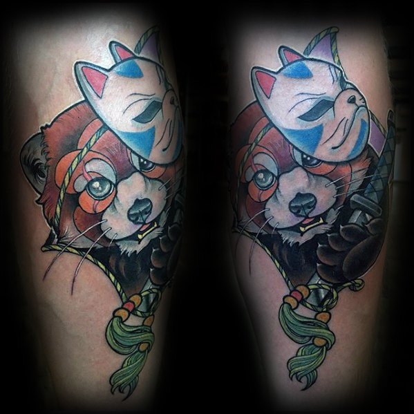 tatuaje panda rojo 118
