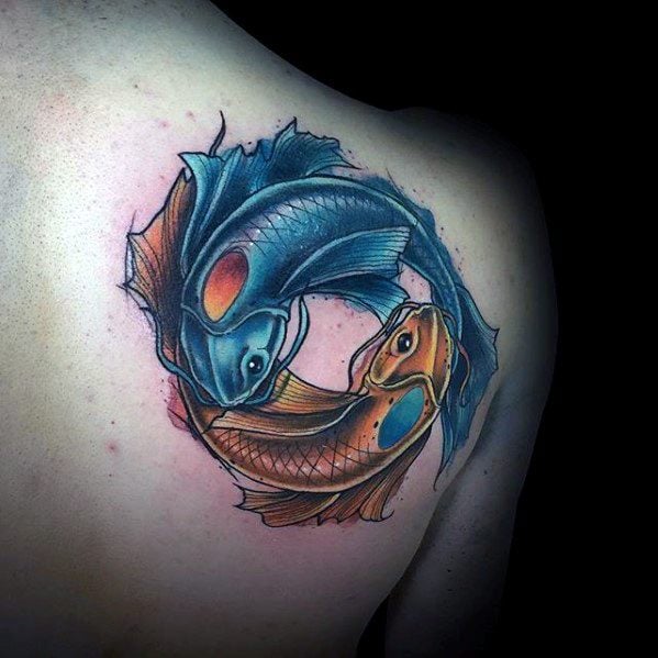 tatuaje peces koi yin yang 70