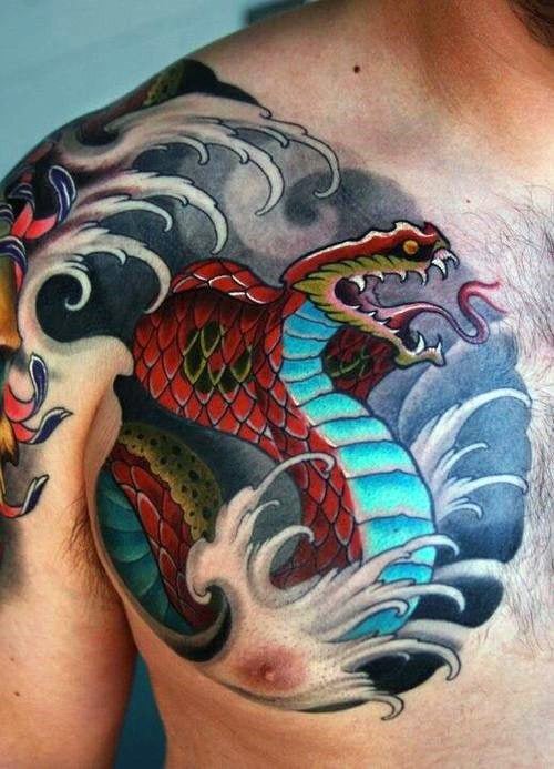 tatuaje serpiente japonesa 140