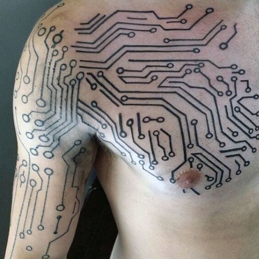 tatuaje circuito electronico 117