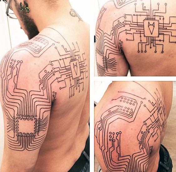 tatuaje circuito electronico 161
