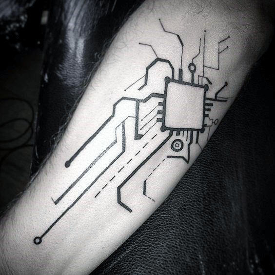 tatuaje circuito electronico 173
