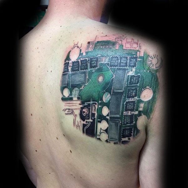 tatuaje circuito electronico 209