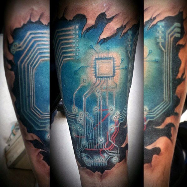 tatuaje circuito electronico 69
