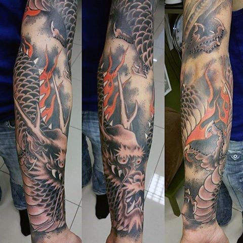 tatuaje manga de dragon 117