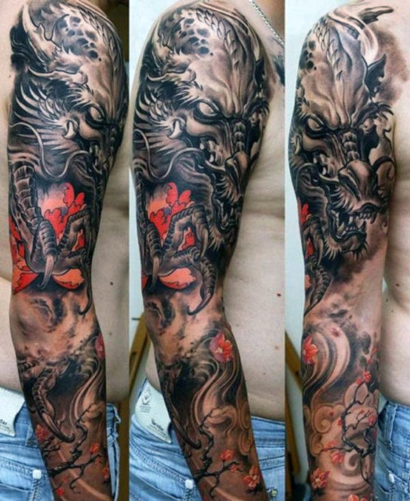 tatuaje manga de dragon 21